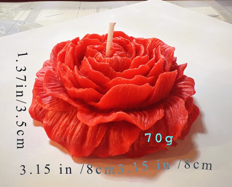 Peony Flower Candle Spa Candles Relaxing Candles Low Etsy