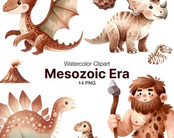 Mesozoic Era, prehistoric Dinosaur Clip Art,Digital Stamps, download