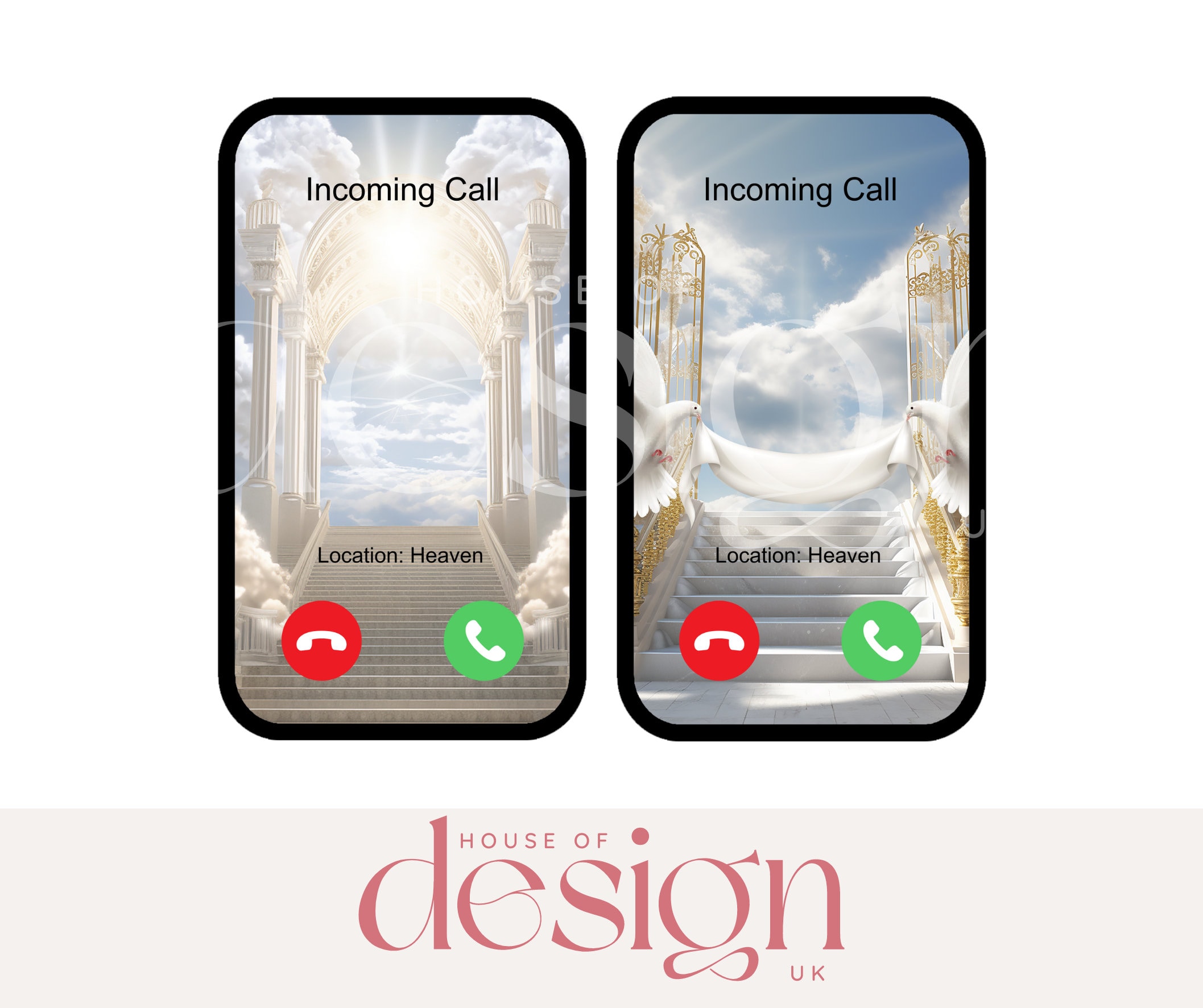 Phonecall From Heaven Acrylic Phone PNG File Sublimation UV/DTF