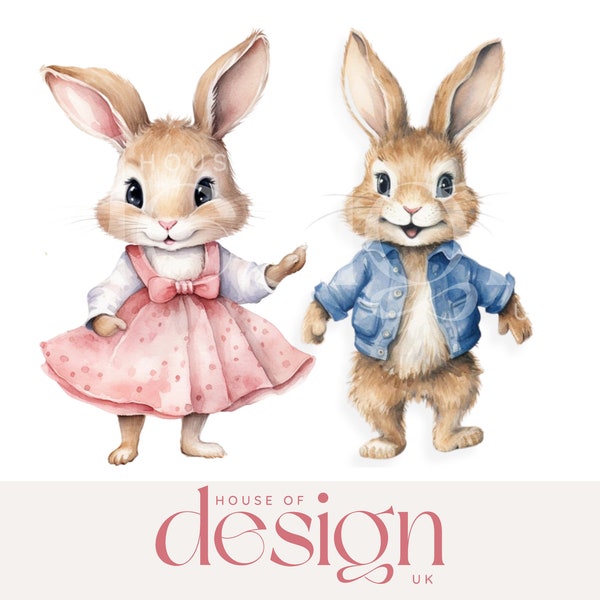 Set of 2 - Flopsy Bunnies - PNG File - Sublimation - UV/DTF - Digital Download