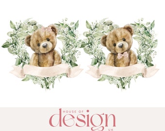 Set of 2 - Greenery Wreath Design - Wedding - Flower Girl - Page Boy - PNG File - Sublimation - UV/DTF - Digital Download