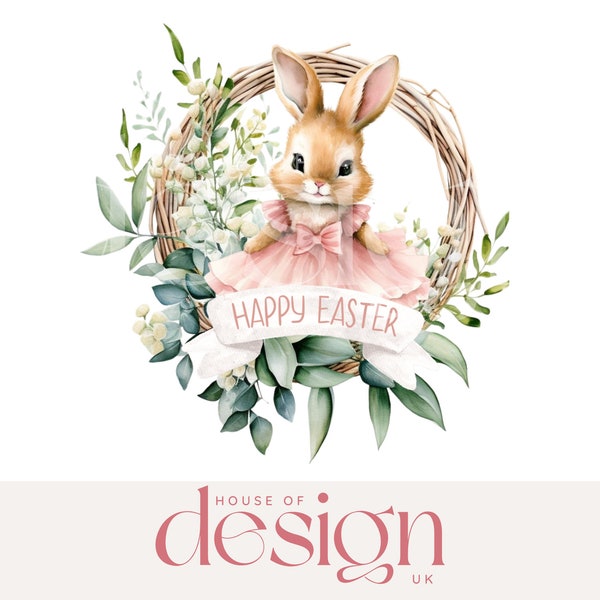 Easter Wreath - Flopsy Design - PNG File - Sublimation - UV/DTF - Digital Download