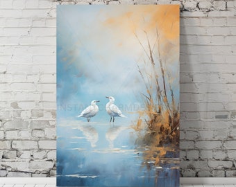 Coastal Horizon Seagulls, Seagull Digital Download, Digital Print Seagulls, Seagull Decor, Beach Home Decor, Home Decor, Seagulls