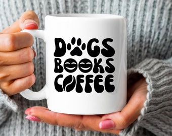 Dog-Themed Handcrafted Ceramic Mug - Cozy Book & Coffee Design - Ideal Companion for Bookworms' Coffee Time - Thoughtful Gift for Pet Owners