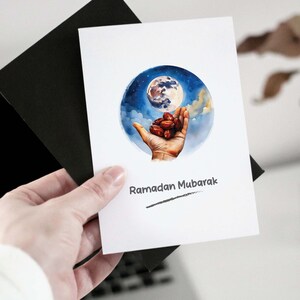 Elegante juego de tarjetas para el Ramadán Mubarak: descarga instantánea