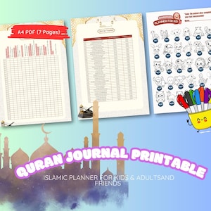 Quran Journal Printable | Islamic Planner for Kids & Adults | A4 PDF