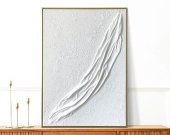 Arte mural de yeso blanco, pintura texturizada hecha a mano, arte mural de tela texturizada 3D, arte mural abstracto