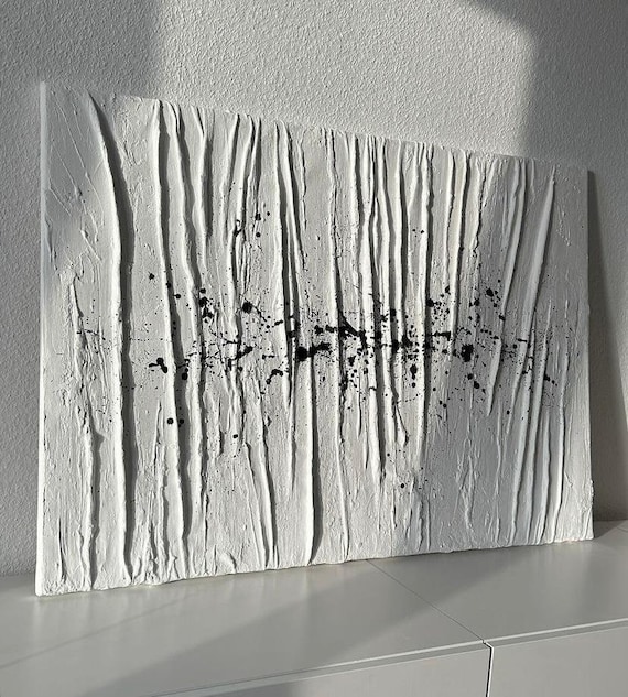White Fabric Plaster Wall Art Handmade Fabric Textured Painting 3D Textured Fabric Wall Art abstract Wall Art minimalist Modern Wall Decor Etsy Canada