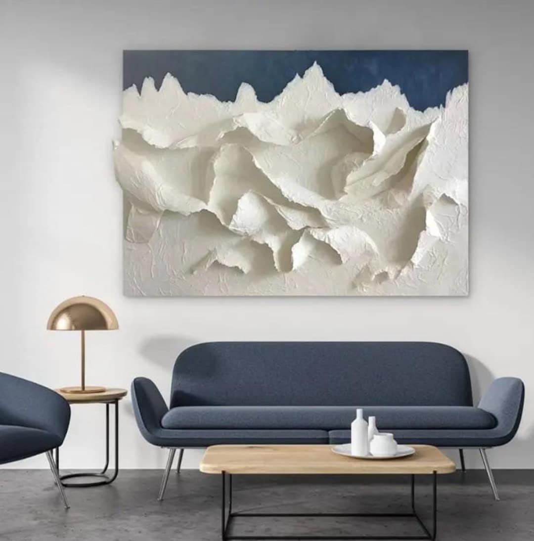 Plaster Wall Art,3d Clay Effect,textured Home Decor,minimalist Canvas ...