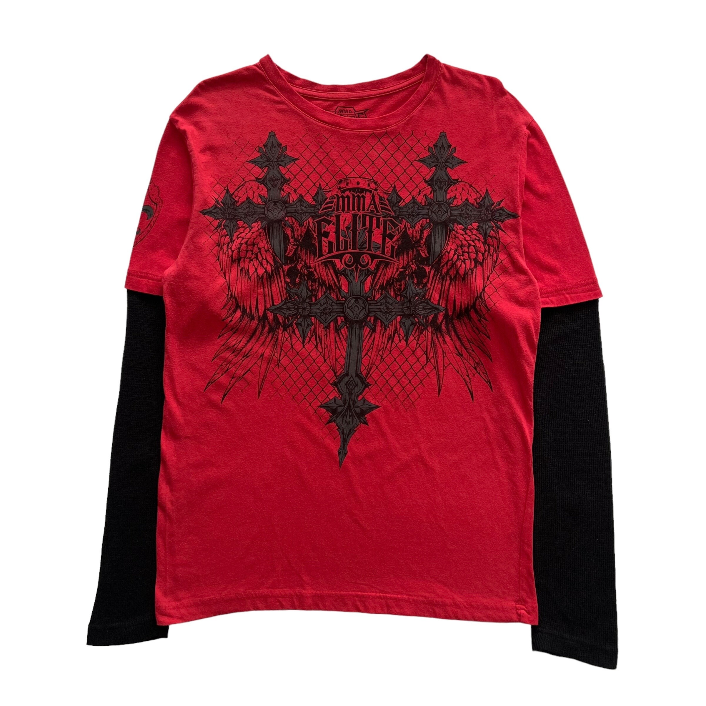 MMA Elite Cross Wing Double Layer Grunge Cyber Y2K Style MMA Elite Cross Wing Double Layer Grunge Cyber Y2K Style