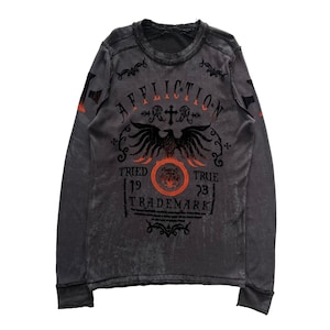 Affliction Wing Reversible Grunge Cyber Y2K Thermal Style Long Sleeve