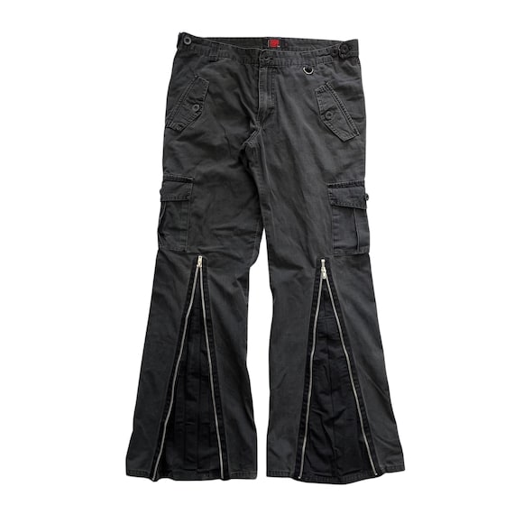 Vintage TRIPP NYC Black Bondage Pants With Front Zips | Flare Leg