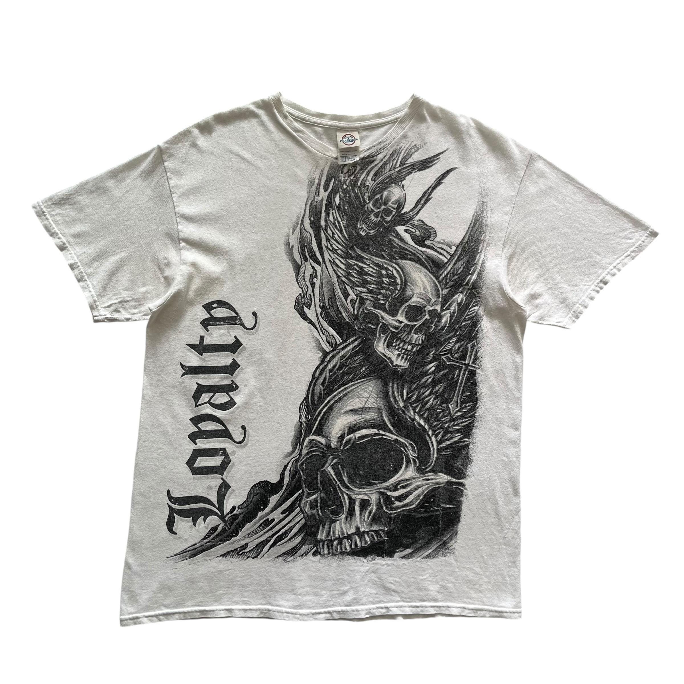 00s civarize sheep skull カットソー y2k Xzavier Skull Cross Wing Grunge Cyber Y2K Style T-shirt - Etsy