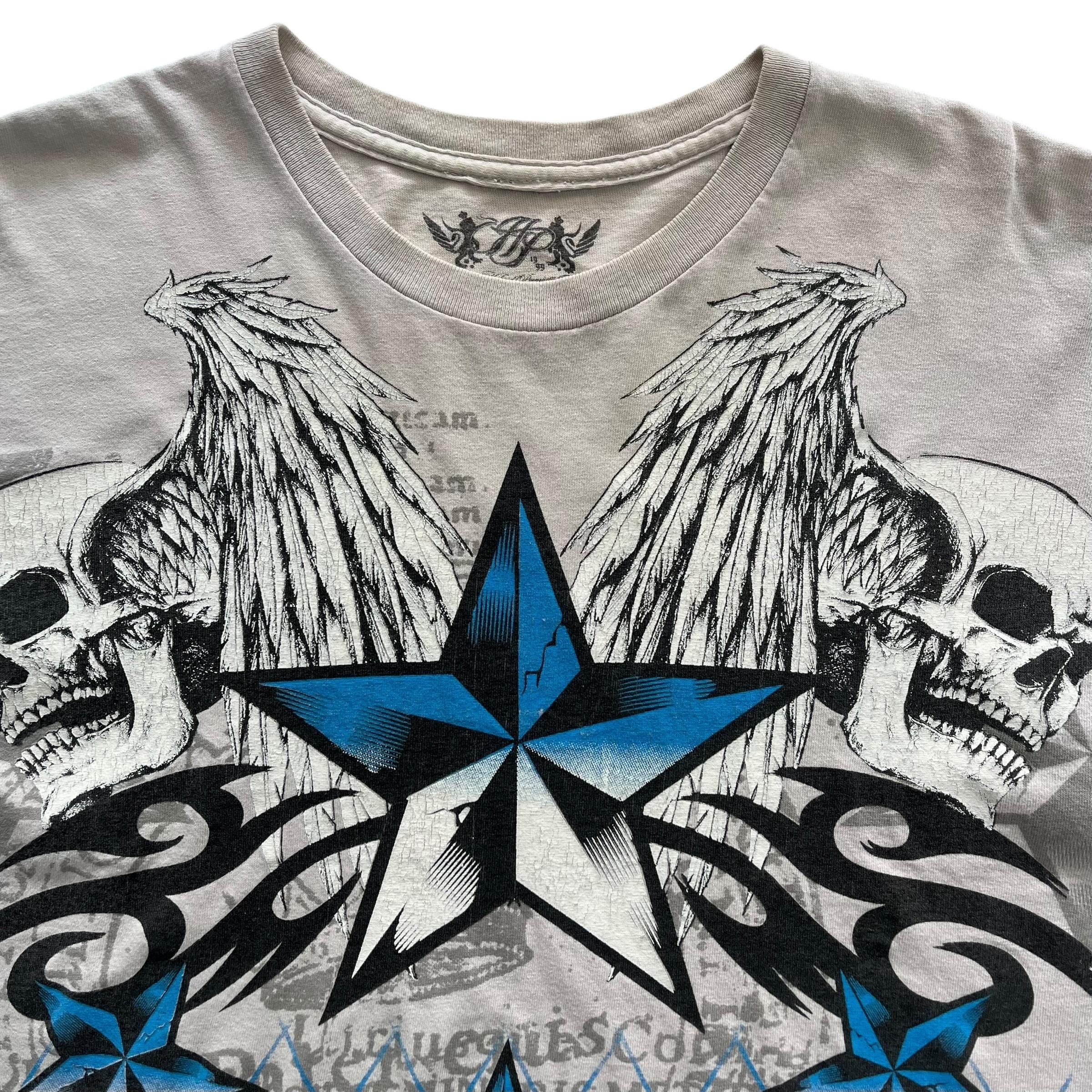 Skull Star Wing Grunge Cyber Y2K Style T-shirt - Etsy