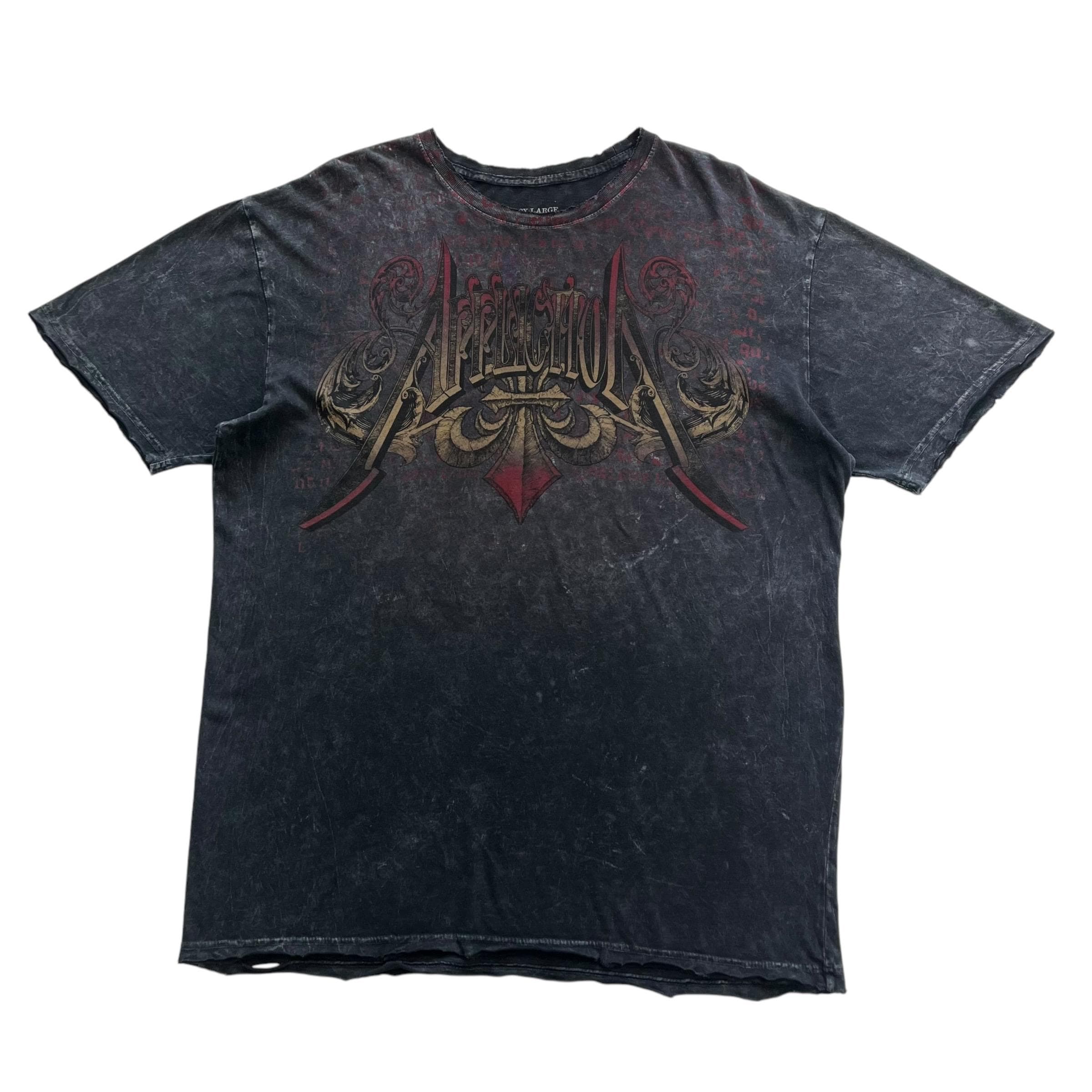 T-shirt Homme Devotion Style Affliction Y2K - Marron, Taille 2XL - Occasion Très Bon état