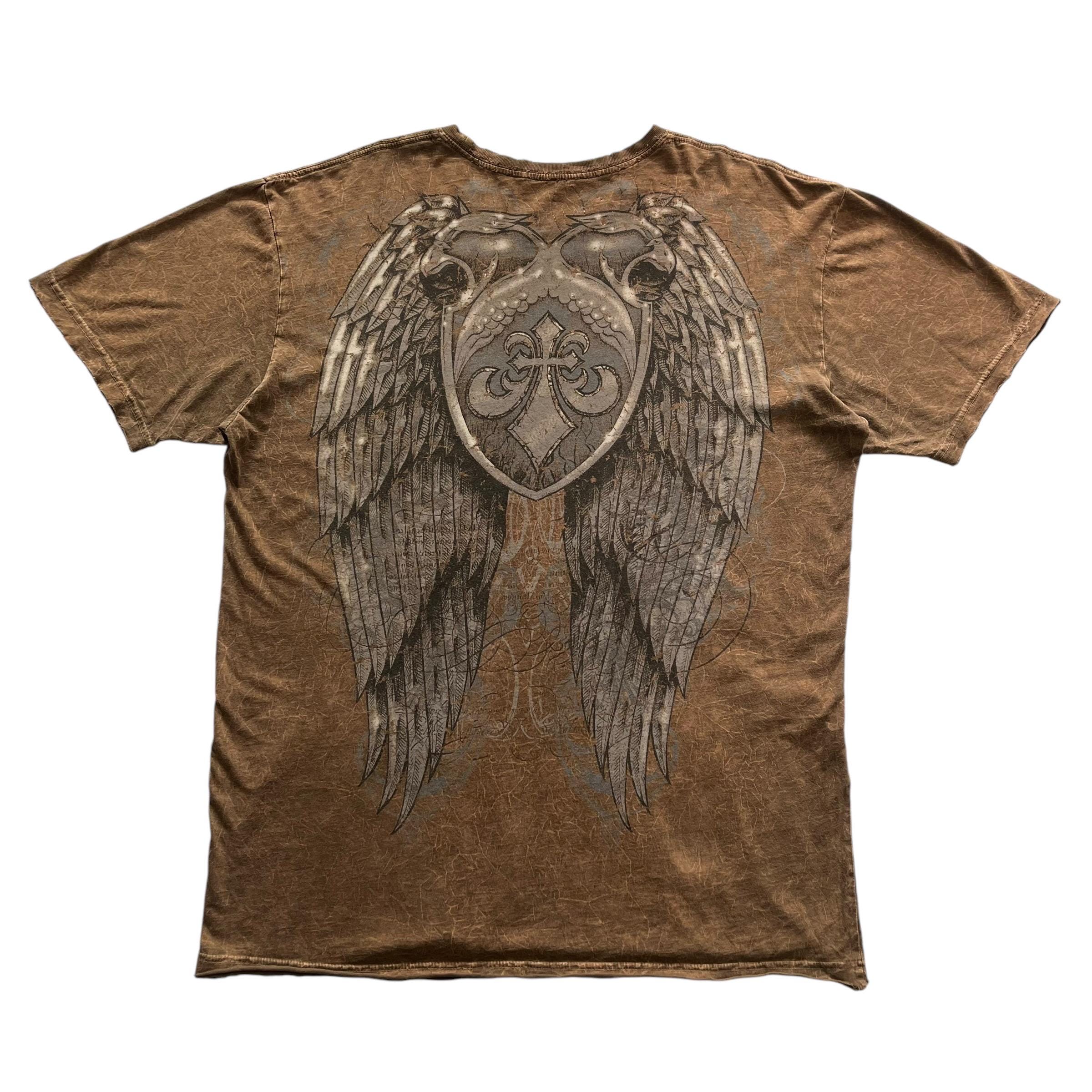 Affliction Cross Wing Grunge Cyber Y2K Style T-shirt - Size 2XL
