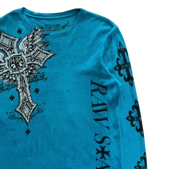 Raw State Cross Wing Grunge Cyber Y2K Thermal Style Long Sleeve - Etsy