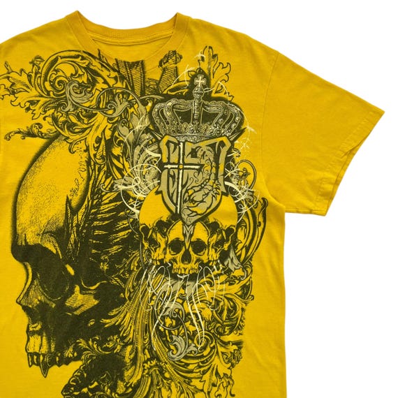 Skull Cross Grunge Cyber Y2K Style T-shirt Size M - Etsy