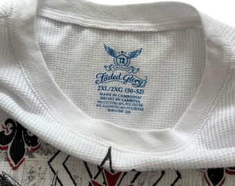 Faded Glory Cross Wing Grunge Cyber Y2K Thermal Style Long Sleeve