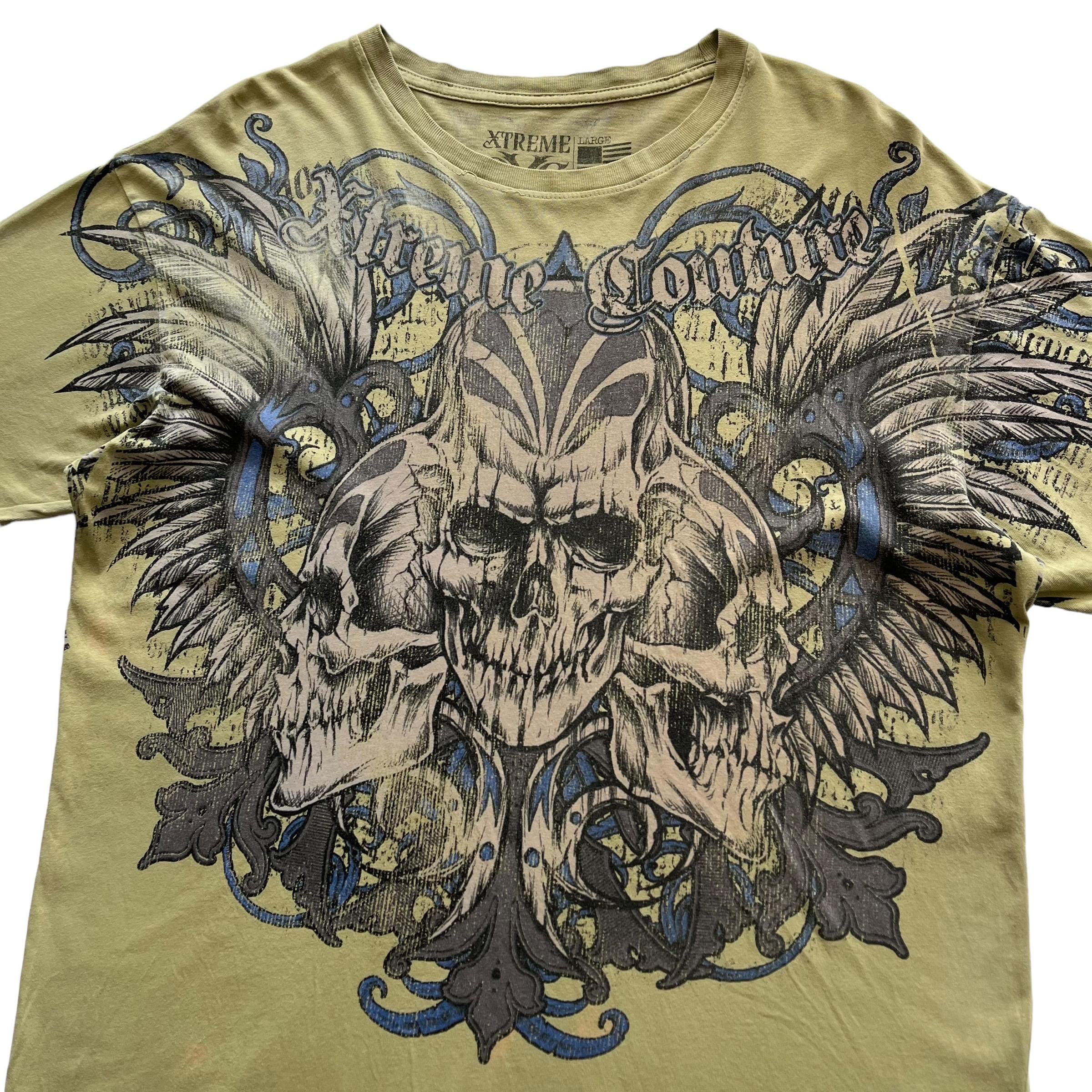 Xtreme Couture Skull Grunge Cyber Y2K Style T-shirt - Etsy
