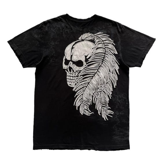 Affliction Skull Grunge Cyber Y2K Style T-shirt - Etsy