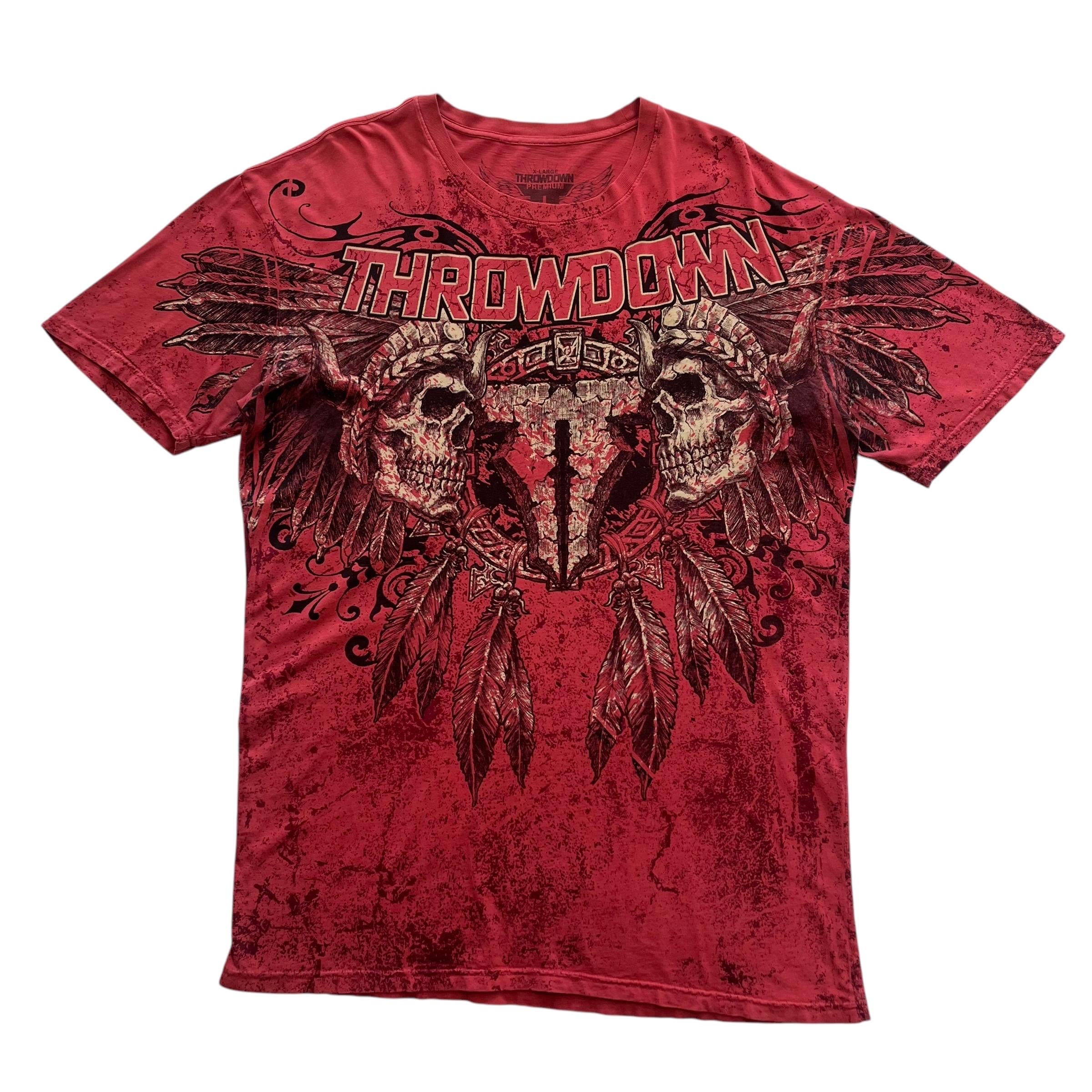 Throwdown Skull Grunge Cyber Y2K Style T-shirt - Etsy