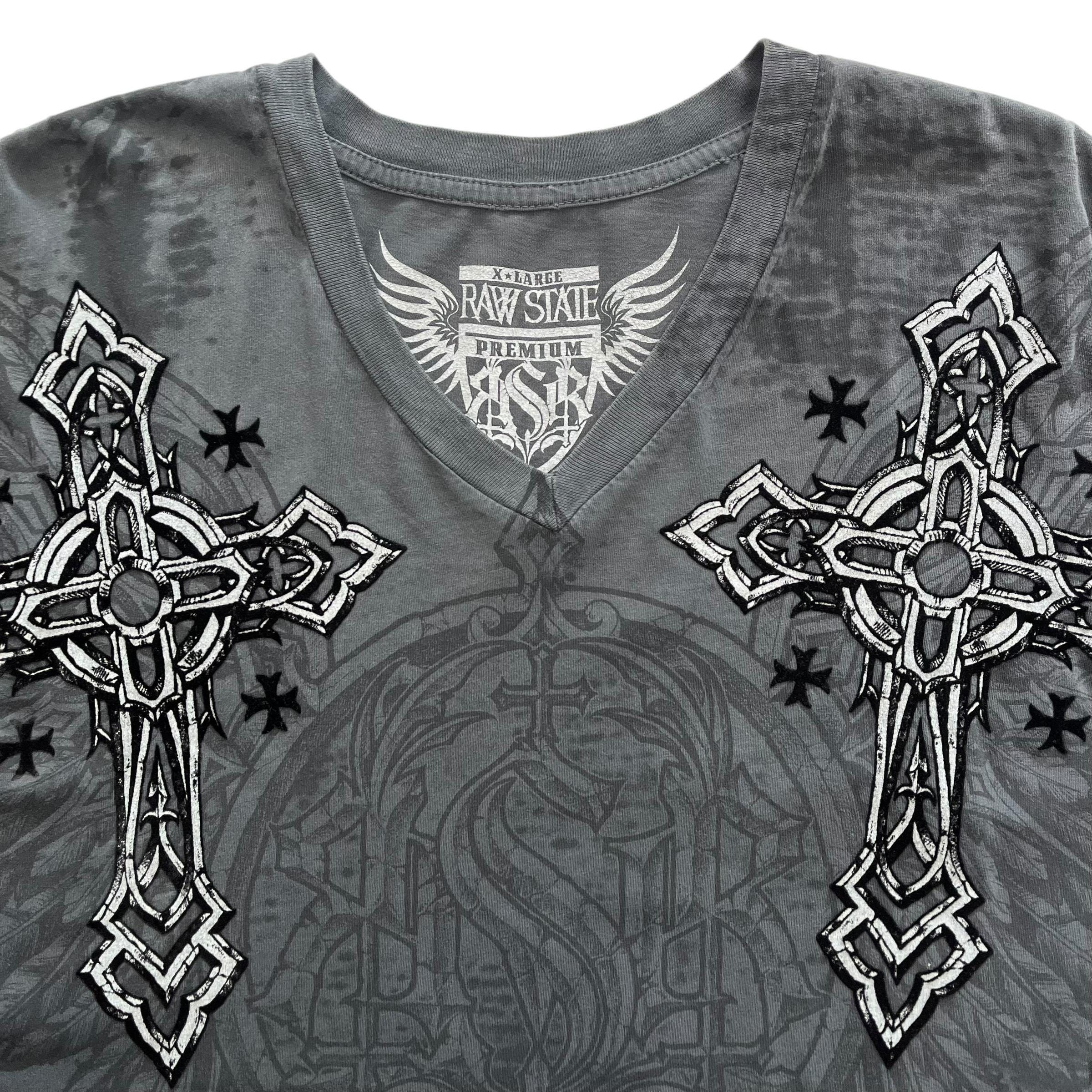 Raw State Cross Wing Grunge Cyber Y2K Style T-shirt - Etsy