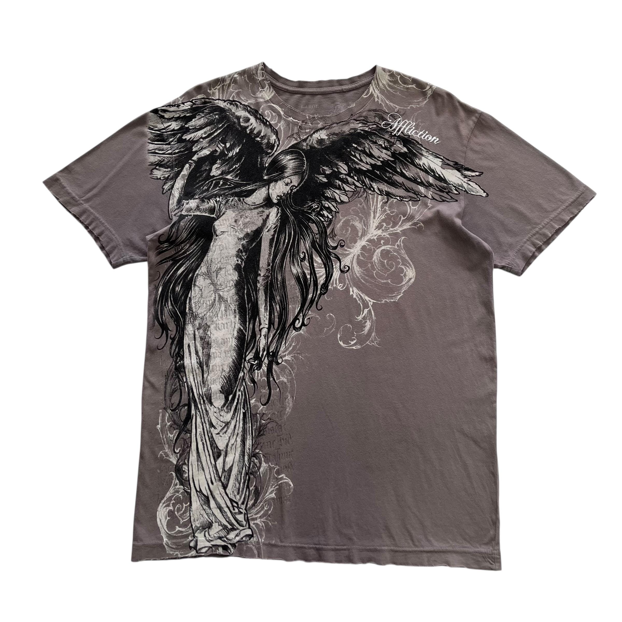 Affliction Angel Wing Grunge Cyber Y2K Style T-shirt - Etsy