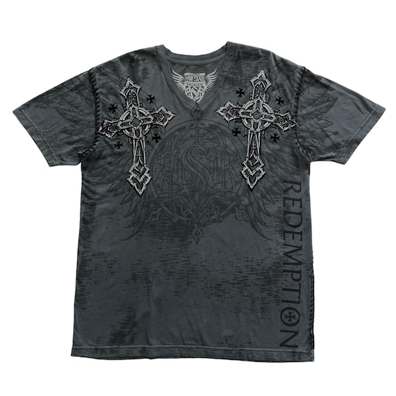 Raw State Cross Wing Grunge Cyber Y2K Style T-shirt - Etsy