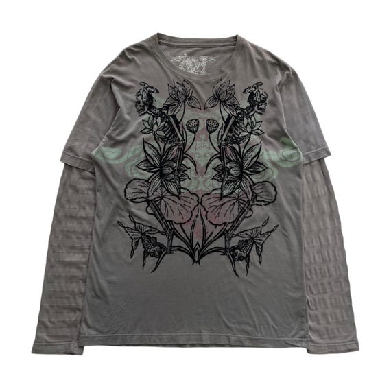 Drifter Double Layer Grunge Cyber Y2K Style Long Sleeve - Etsy
