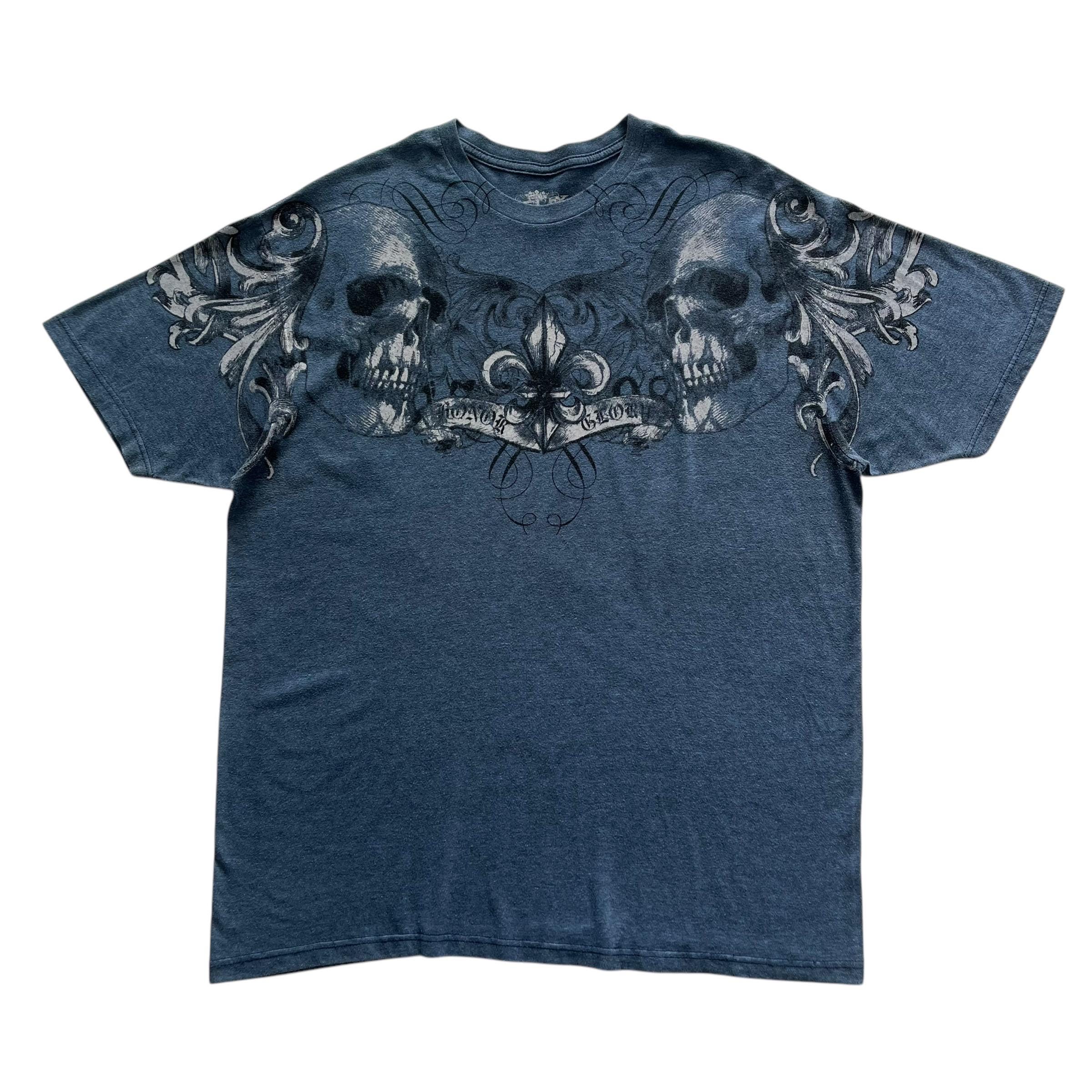 Helix Skull Cross Grunge Cyber Y2K Style T-shirt - Etsy