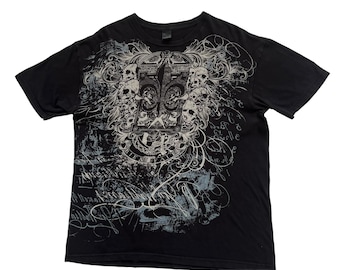 Xzavier Skull Da Grind Fallen Angels Grunge Cyber Y2K Style T