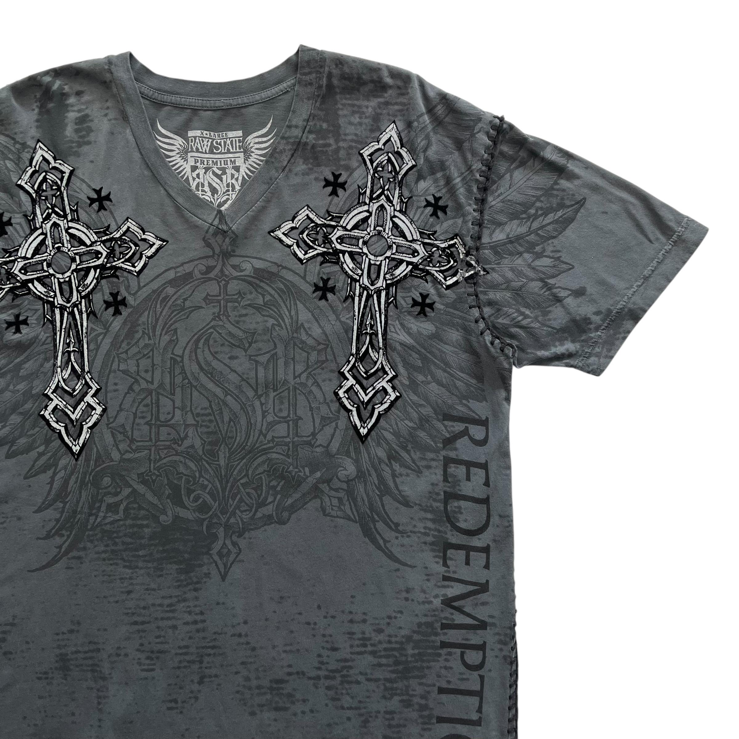 Raw State Cross Wing Grunge Cyber Y2K Style T-shirt - Etsy
