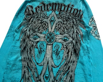 Raw State Cross Wing Grunge Cyber Y2K Thermal Style Long Sleeve
