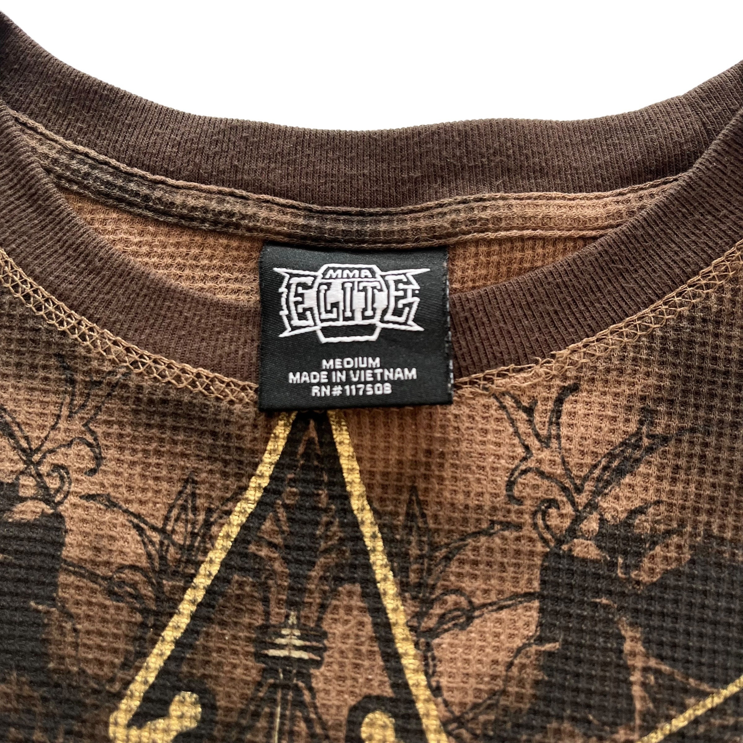MMA Elite Skull Cross Grunge Cyber Y2K Thermal Style Long