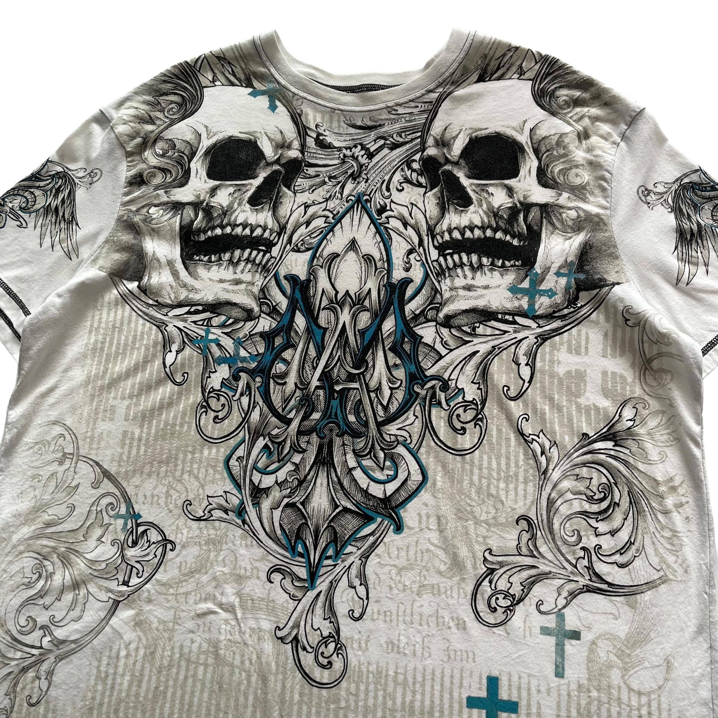 MMA Elite Skull Cross Grunge Cyber Y2K Style T-shirt - Etsy