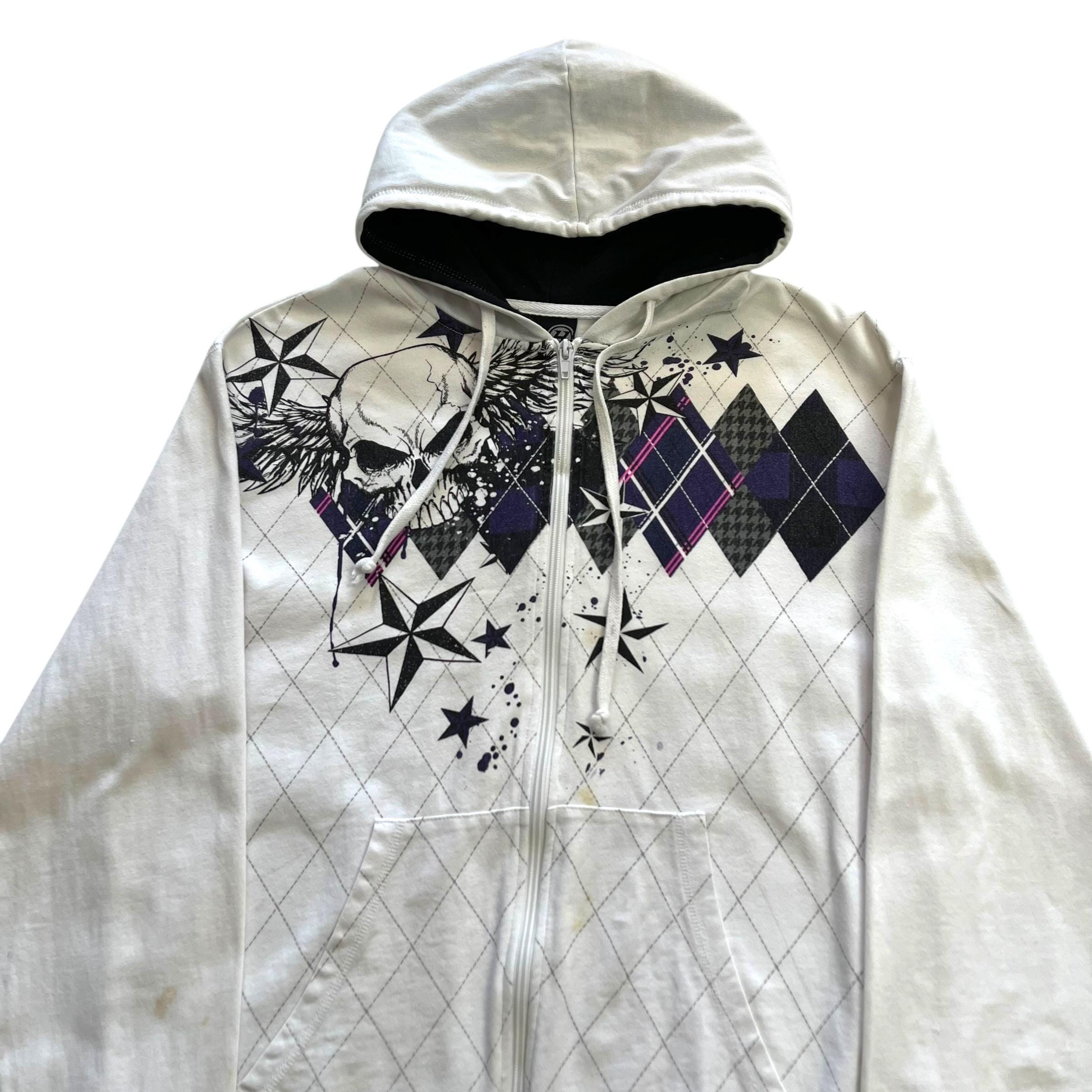Hybrid Skull Star Wing Grunge Cyber Y2K Style Zip up Hoodie - Etsy