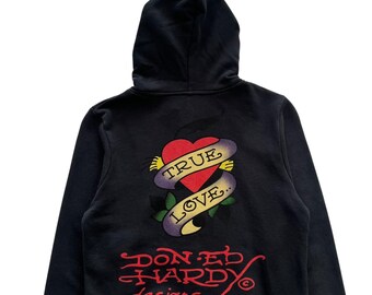 Ed Hardy Grunge Cyber Y2K Style Zip up Hoodie - Etsy