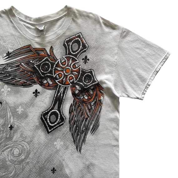 トップス 00s unknown l/s design cross wing grunge Cross Wing Grunge Cyber Y2K Style T-shirt - Etsy