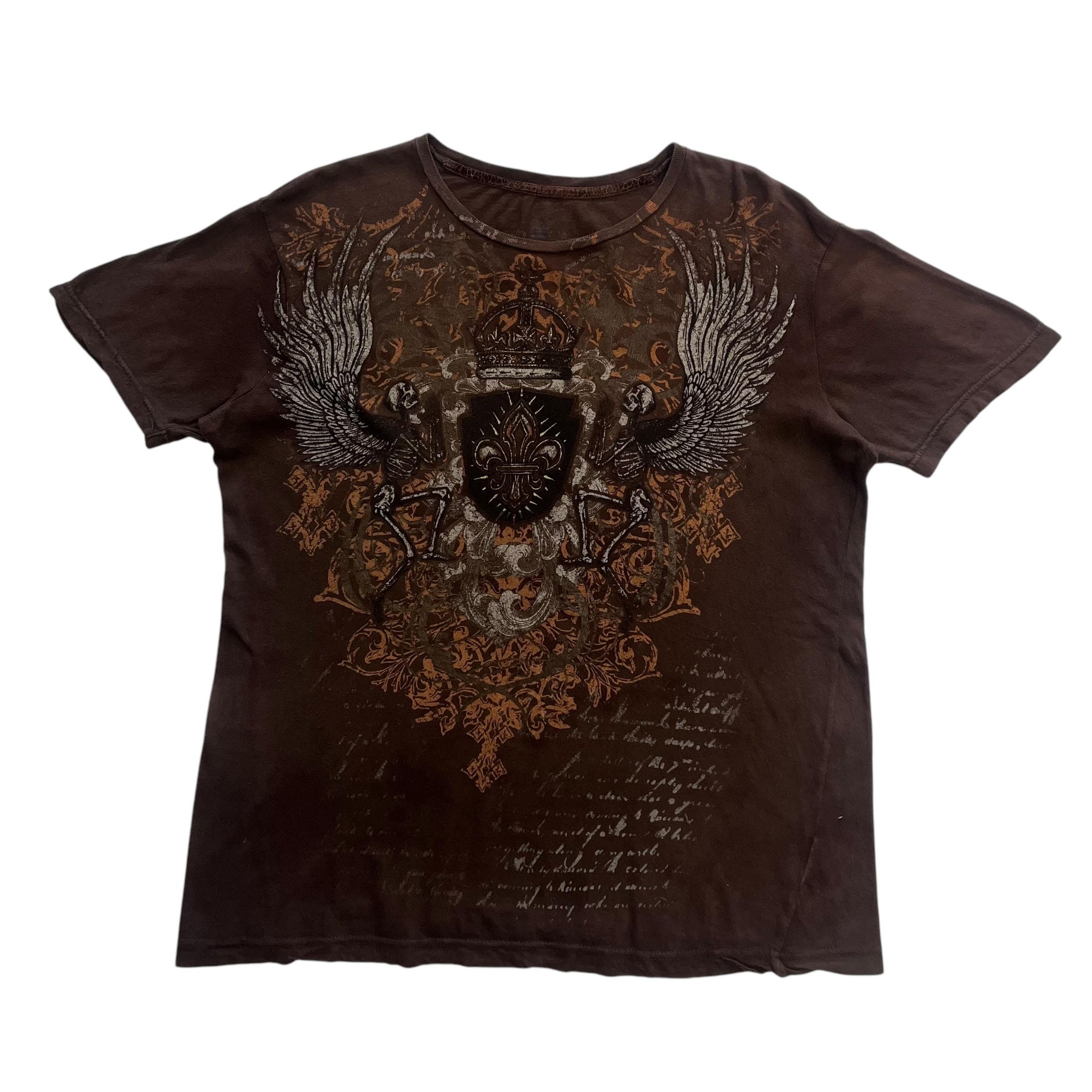 Helix Skull Cross Wing Grunge Cyber Y2K Style T-shirt - Etsy