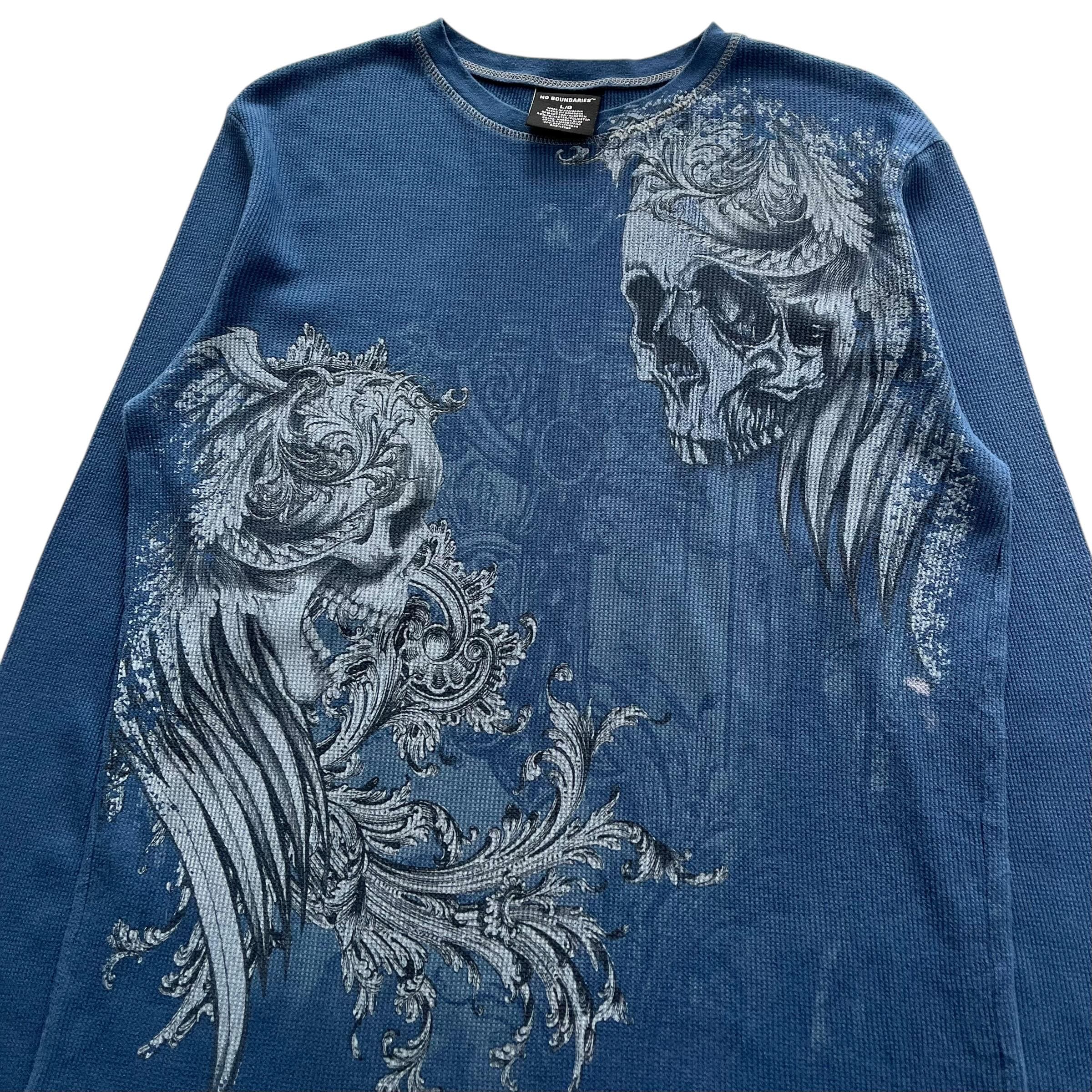 No Boundaries Skull Wing Grunge Cyber Y2K Thermal Style Long