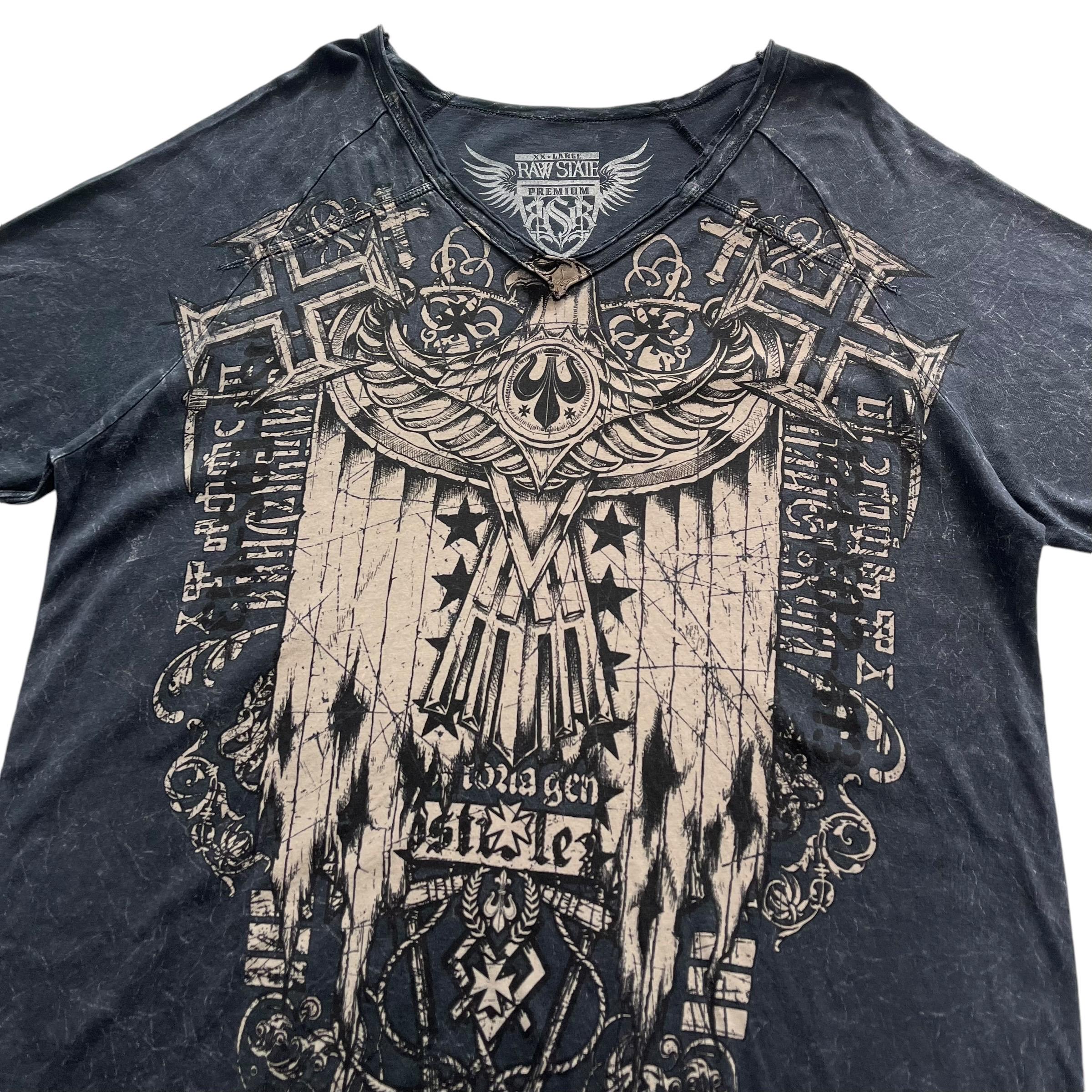 Raw State Cross Wing Grunge Cyber Y2K Style T-shirt - Size 2XL - Etsy