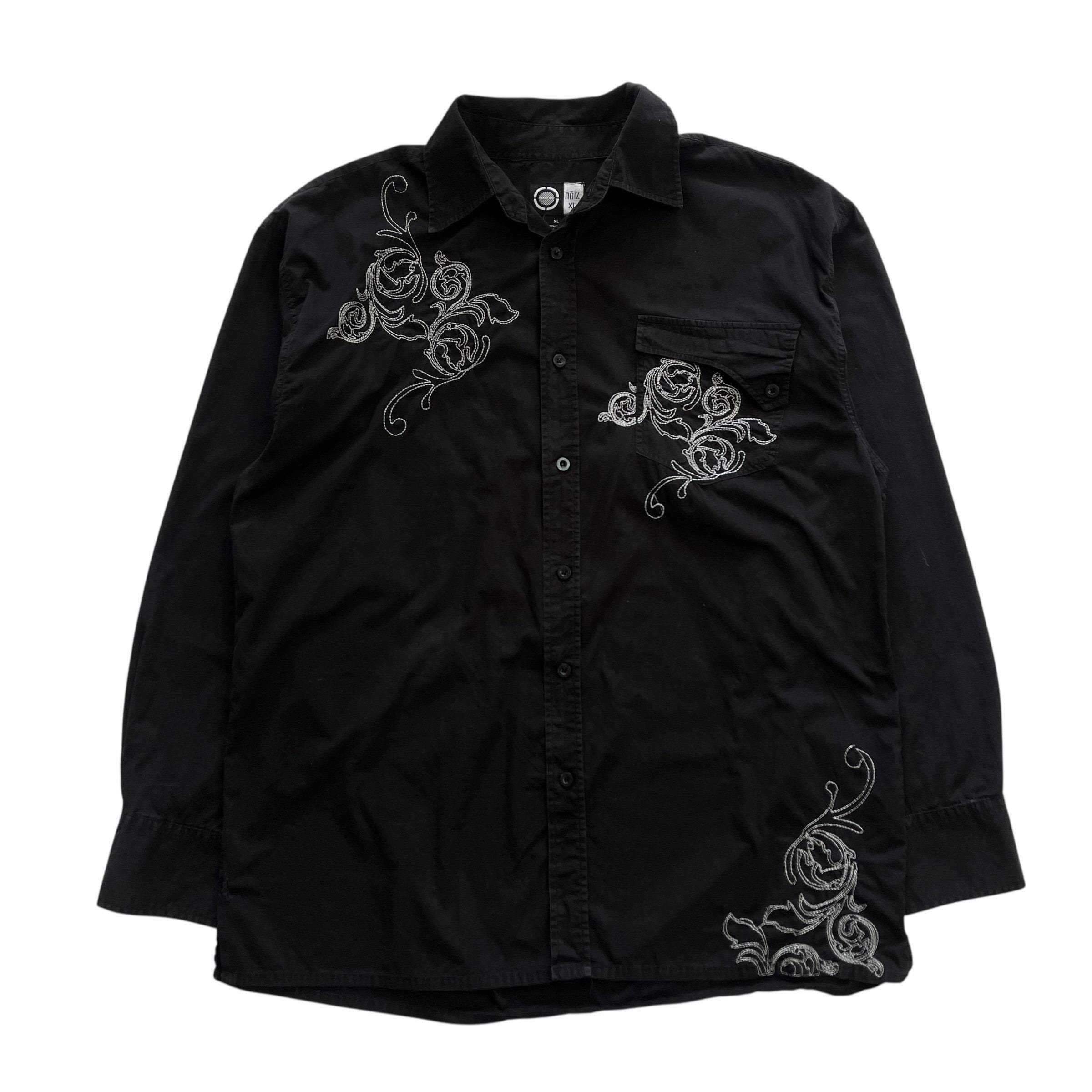 Noiz Grunge Cyber Y2K Style Long Sleeve Button up Shirt - Size XL