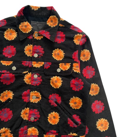 Vintage PPFM Flower Over Print Jacket - Unique Floral Pattern - Etsy