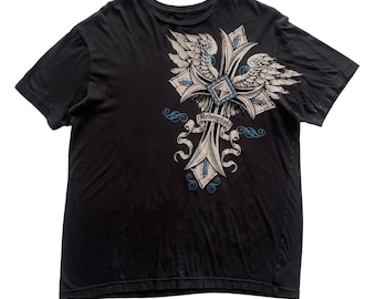 Raw State Redemption Cross Wing Grunge Cyber Y2K Style T