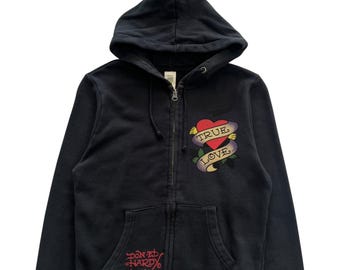 Ed Hardy Grunge Cyber Y2K Style Zip up Hoodie - Etsy