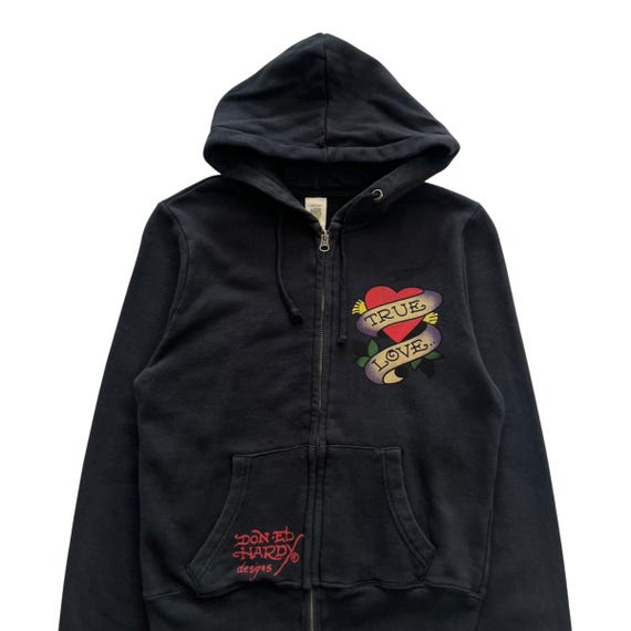 Ed Hardy Grunge Cyber Y2K Style Zip up Hoodie - Etsy