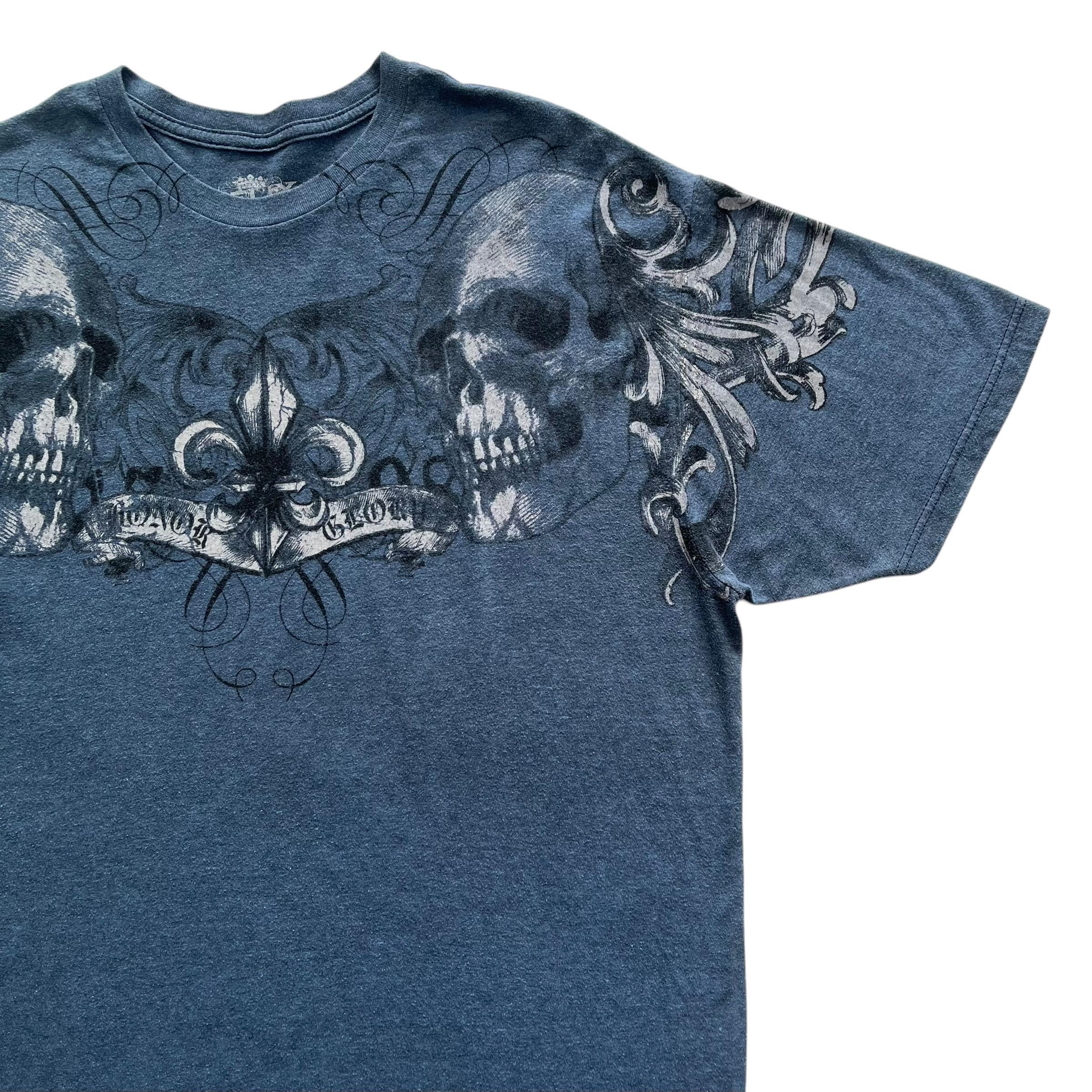 Helix Skull Cross Grunge Cyber Y2K Style T-shirt - Etsy