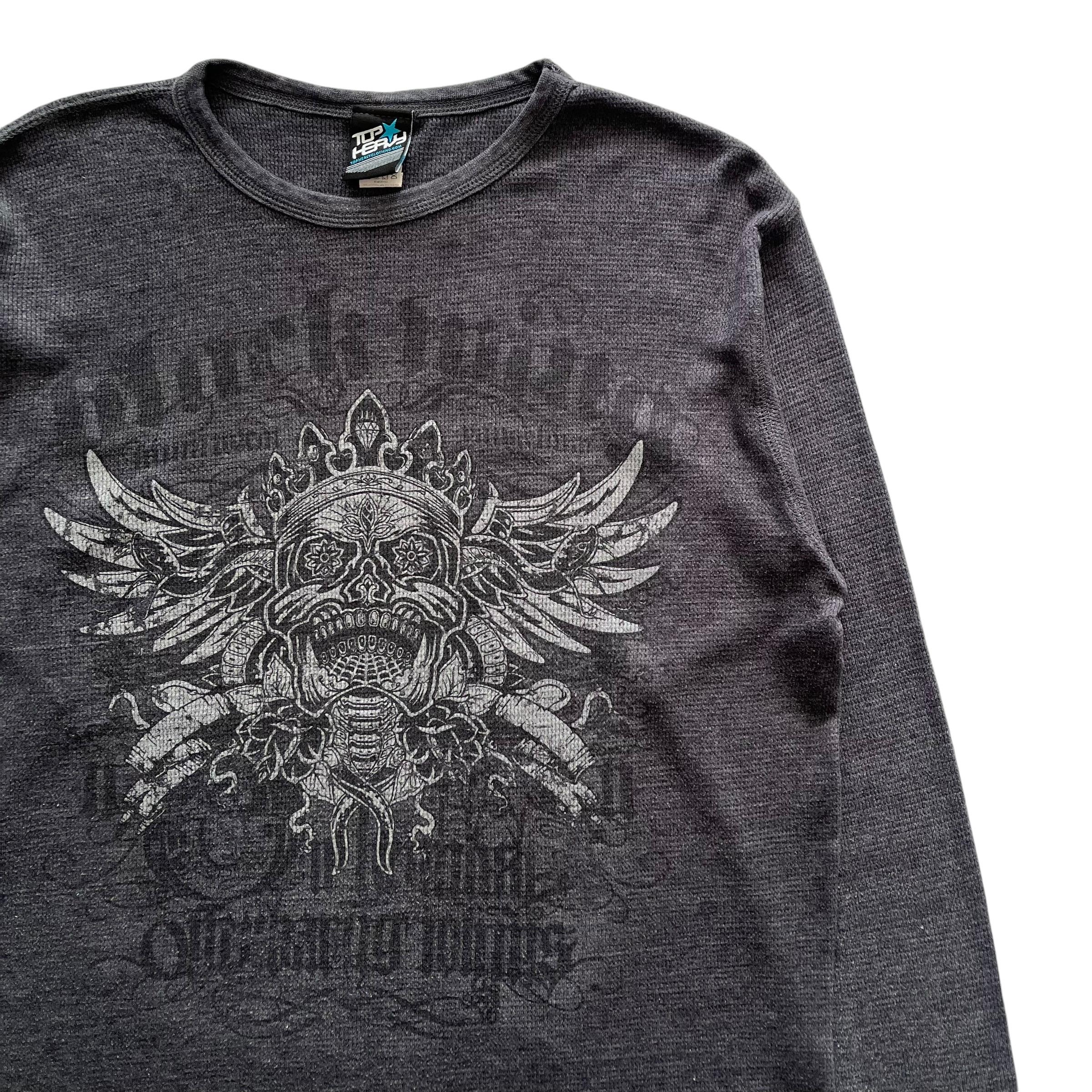 Skull Wing Grunge Cyber Y2K Thermal Style Long Sleeve - Etsy
