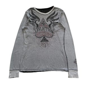 Gebrechen Reversible Grunge Cyber Y2K Thermo-Stil lange Ärmel